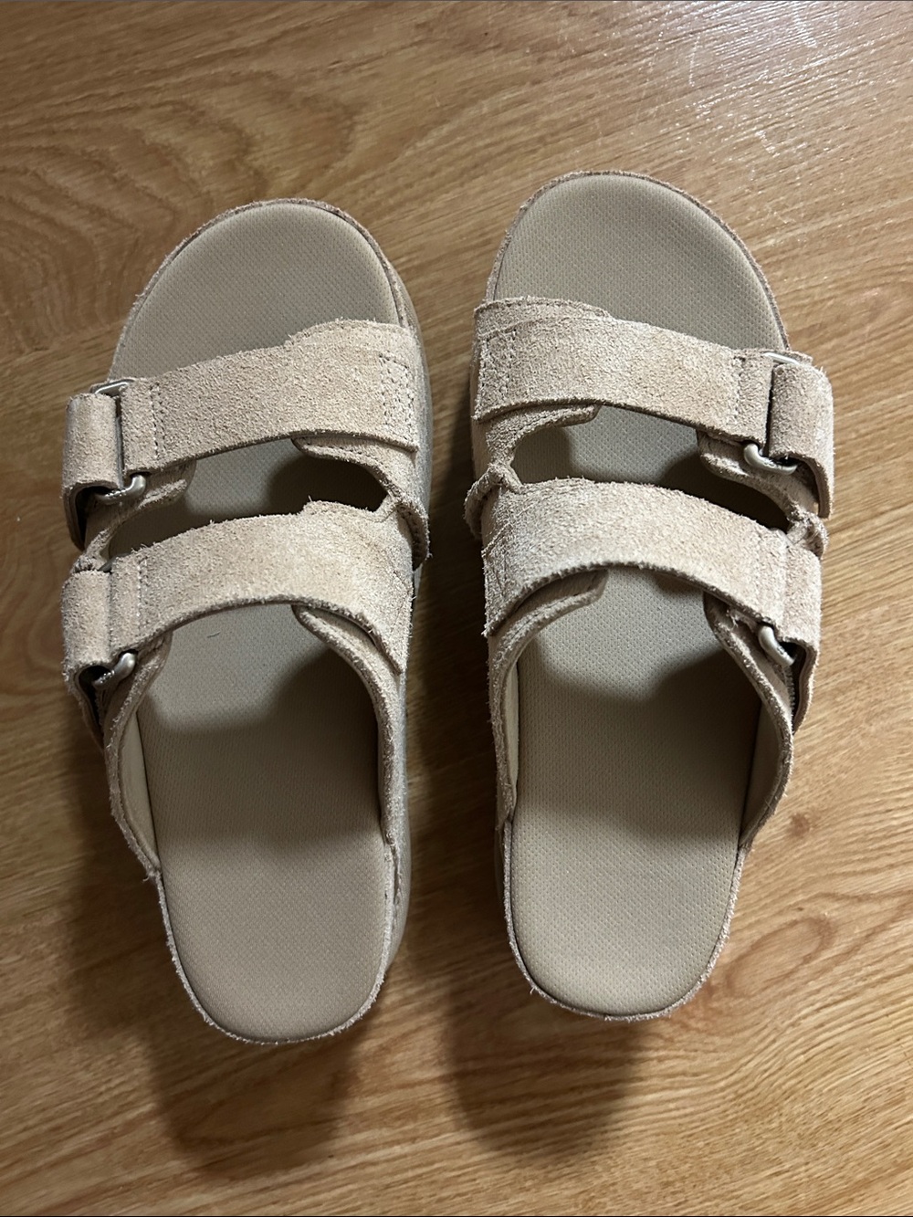 UGG Women's Double-Strap Suede Slide Sandals - Light Beige - Picture 4 of 4